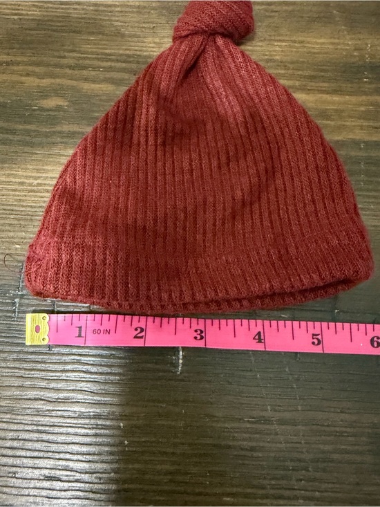Other - Knot Top Ribbed Beanie - Rust Red